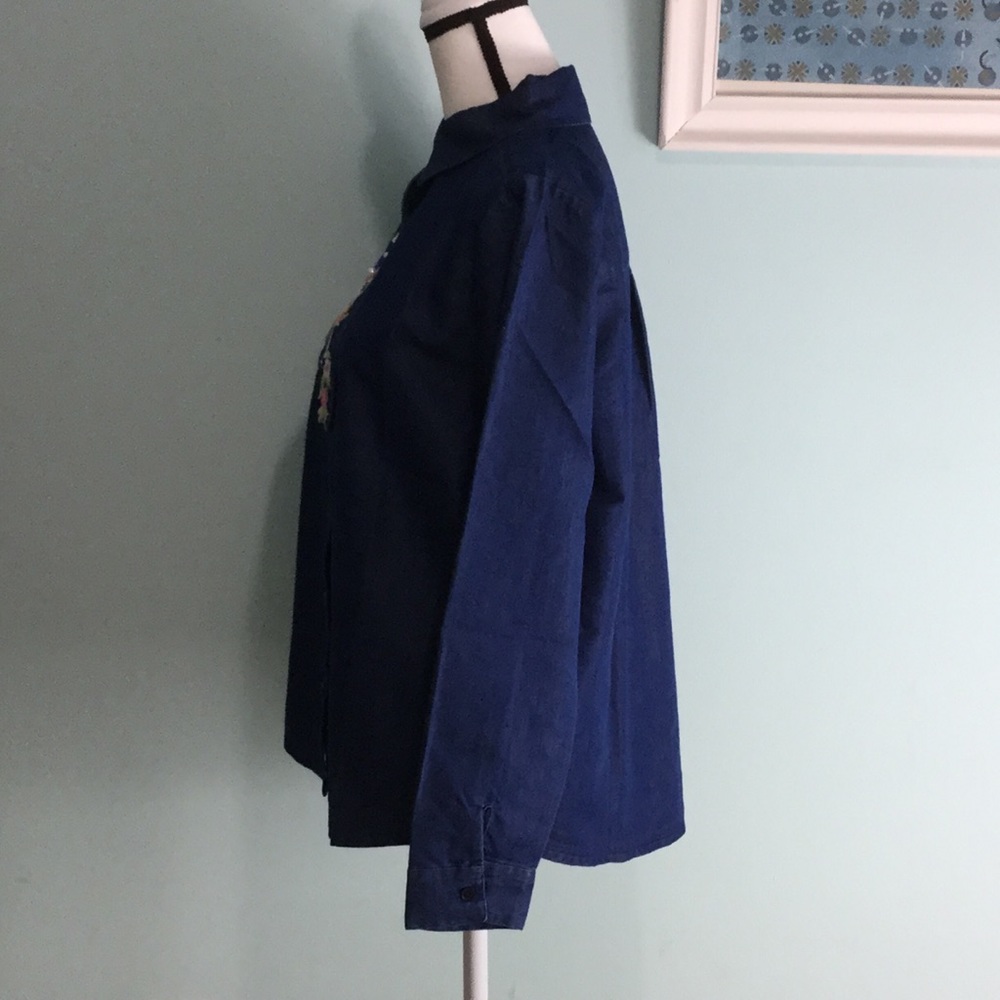 August Silk - Blue Denim Top - Picture 4 of 8